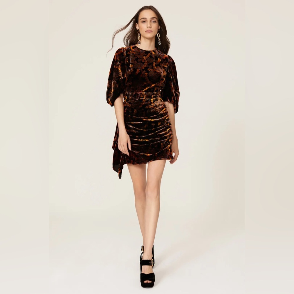 RHODE Brown Velvet Mini Dress